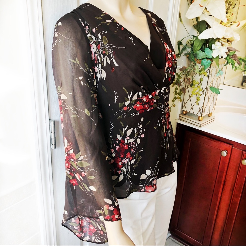 Ann Taylor Loft 100% Silk Floral Blouse